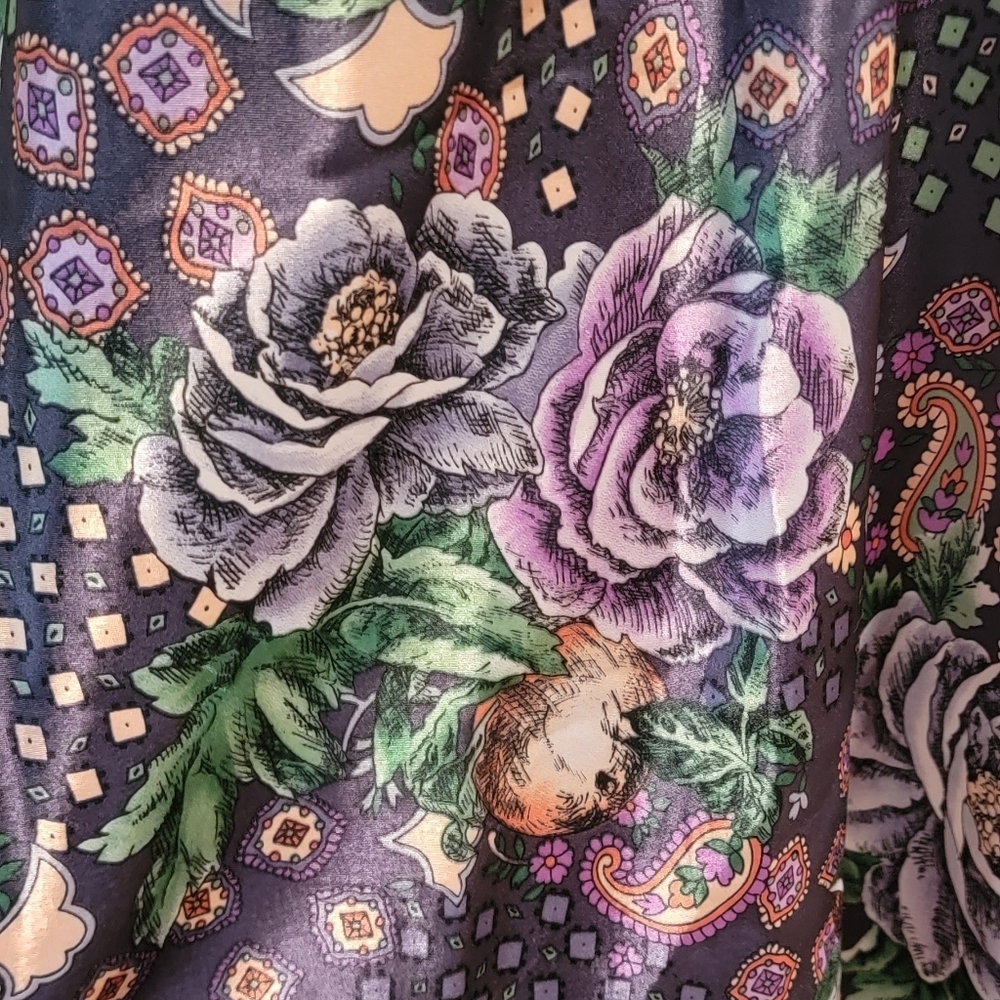 M VTG 80s Gold Label Victoria Secret Fairy Chemise Slip Dress Night Satin Floral - Picture 3 of 7